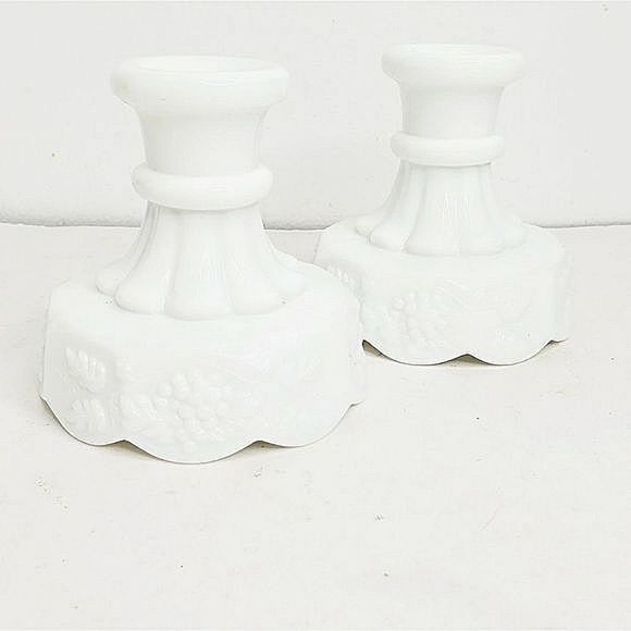 Vintage Accents Vintagedepression Glass Milk Glass Candle Holders